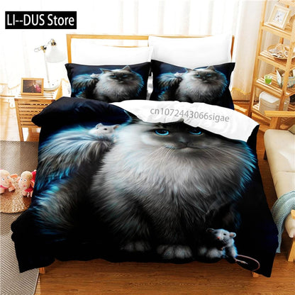 Cute Cat Bedding Set Duvet Cover Set 3d Bedding Digital Printing Queen Size Bedding Set Fashion Design