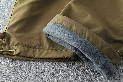 Calça Cargo de Ferramentas com Forro de Lã Grosso Impermeável para Homens e Mulheres, Inverno, Exterior, com Vários Bolsos, Solta, Reta, Macacão, Calça Comprida