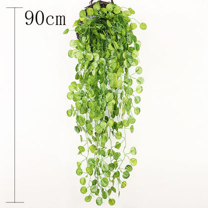 2.1M Green Ivy Leaf Hanging Vine Artificial Garland Silk Wall Plant Home Garden Decoration Wedding Party DIY Fake Wreath Leaves