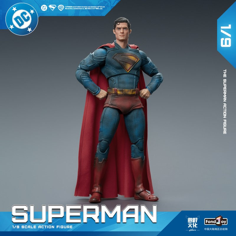 2025 Boneco de Ação Original Fondjoy David Corenswet Superman 1/9 Novo Boneco Superman Articulado em PVC Brinquedo Infantil Presente para Menino