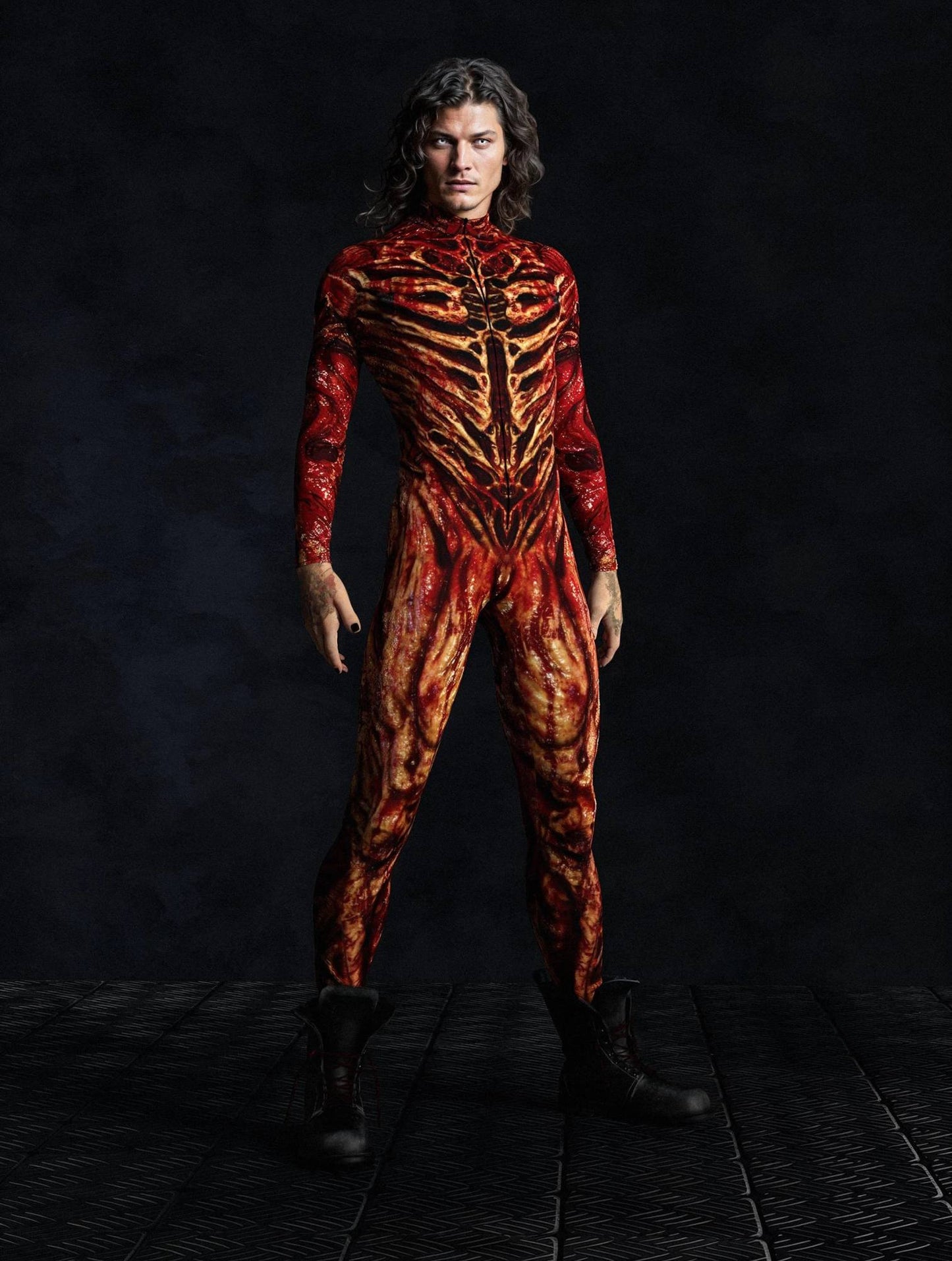Male Zombie Halloween Cosplay Men Costume Carnival Male Alien Sexy Slim Jumpsuit Zentai Male Scary Bodysuit
