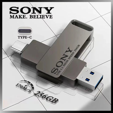SONY USB 2TB Flash Pen Drive 2 in 1 OTG USB 3.1 Metal Memory Stick Dual C Pendrive 128GB 256GB 512GB 1TB High-Speed Storage De