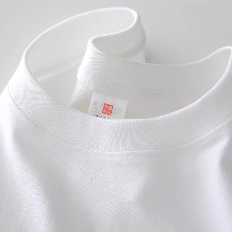 100% Cotton White Long sleeve T-shirt Men Autumn 2025 New Solid color High quality Loose Casual Black Tee Y2k Top Men clothing