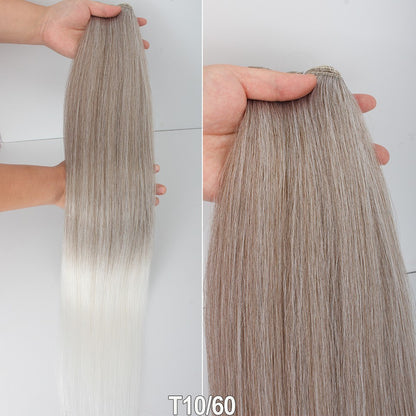 Cabelo Sintético Russo Liso de 65cm 200g, Extensões de Cabelo de Fibra com Bio Proteína Resistente ao Calor, Rabo de Cavalo para Cosplay
