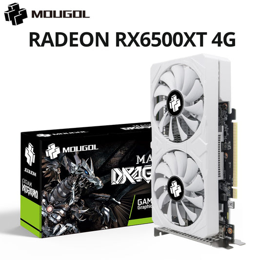 MOUGOL New AMD Radeon RX6500XT 4G Graphics Card GDDR6 Video Memory Gaming Card HDMI-compatible DP Direx12 Computer Components