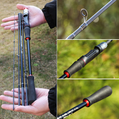 Sougayilang Fishing Rod 1.8/2..1m Spinning/Casting Rod Power M Carbon Rod Pole 5/6 Sections Travel Fishing Pole Fishing Tackle