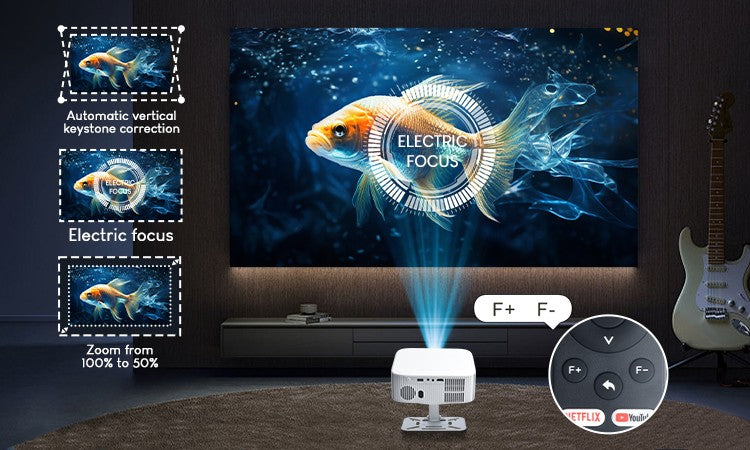Projetor Salange Netflix P92MAX Smart Android 13 1080P BT5.2 WiFi6 12000L Foco Eletrônico Correção Trapezoidal Automática 4K Filmes Cinema Doméstico HD