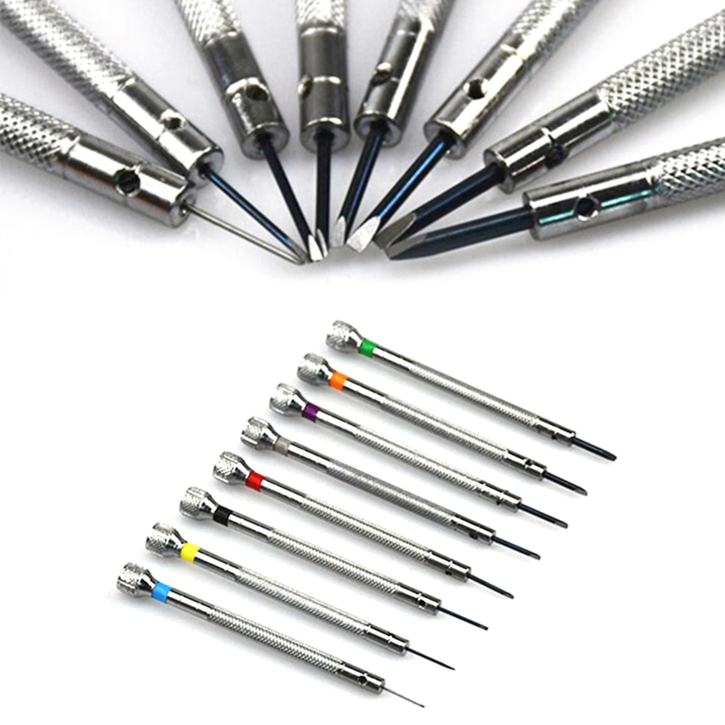 Kit de Ferramentas para Reparo de Relógios 13 Peças Chave de Fenda Profissional de Metal Premium com Fenda Cruzada 0,6-2,0 mm para Relojoeiro