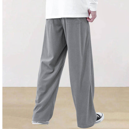 Mens Corduroy Joggers Pants Casual Cargo Pants Drawstring Elastic Waist Baggy Tapered Sweatpants with Pockets Outdoor Sweatpants