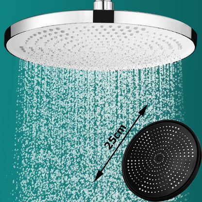 Novo Chuveiro de Teto Pressurizado de 25CM, Chuveiro de Teto de Grande Fluxo Supercharge ABS Grosso de Alta Pressão Tipo Chuva