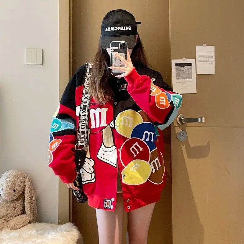 Streetwear Jacket Women Embroidery Oversized Varsity Jacket Men Spring Autumn Baseball Coat Outwears Youth Unisex Clothing
