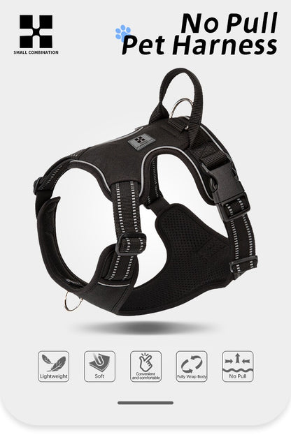 SMALL COMBINATION Dog Harness No Pull Reflective Pet Dog Chest Harness Adjustable for Small Medium Large Dogs Outdoor Walking