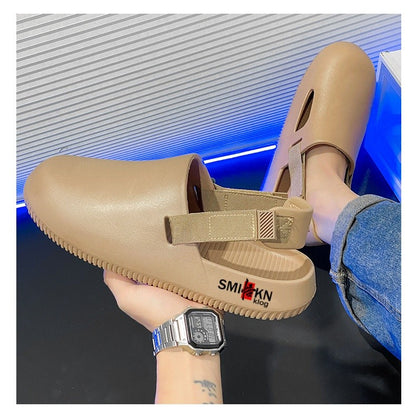 Men's casual hole shoes summer new EVA breathable soft soled sandals outdoor waterproof beach shoes youth fashion Joker slippers