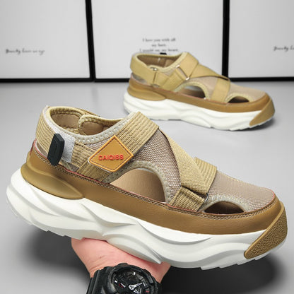 Men's Sandals Summer Platform Slippers Non-Slip Beach Pool Sandals Mesh Hole Men's Garden Shoes Flip Flop Outdoor Water Shoes