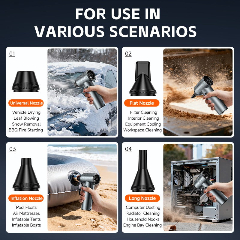 ADINKAM Upgraded Stepless High-Efficient Jet Fan Blower OEM-Style 500g Wind Pressure Super Power Car House PC Cleaning Tools