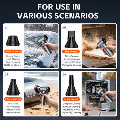 ADINKAM Upgraded Stepless High-Efficient Jet Fan Blower OEM-Style 500g Wind Pressure Super Power Car House PC Cleaning Tools