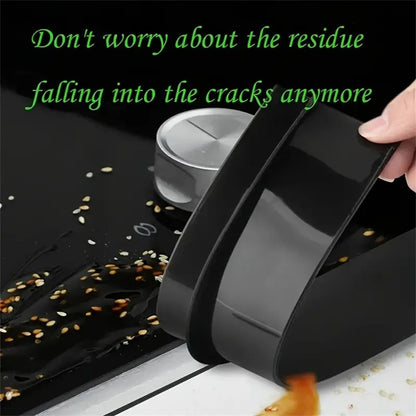 Stove Counter Gap Cover Kitchen Silicone Heat Resistant Mat Gas Stove Protector Slit Cleaning Pad Oil Dust Seal Cooker Cover 1pc
