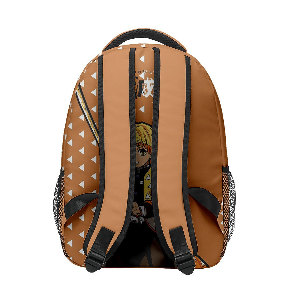 Anime Demon Slayer Tanjiro Nezuko 3D Printed Backpack for College Students Large School Bag 15 Inch Laptop Bag Middle School