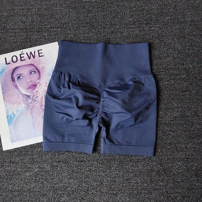 Yoga Shorts Peach Hot Girls Three-Cross Pants High Waist Knitted Pressure Running Sport Elastic Belly Lifting Butt Tight Pants