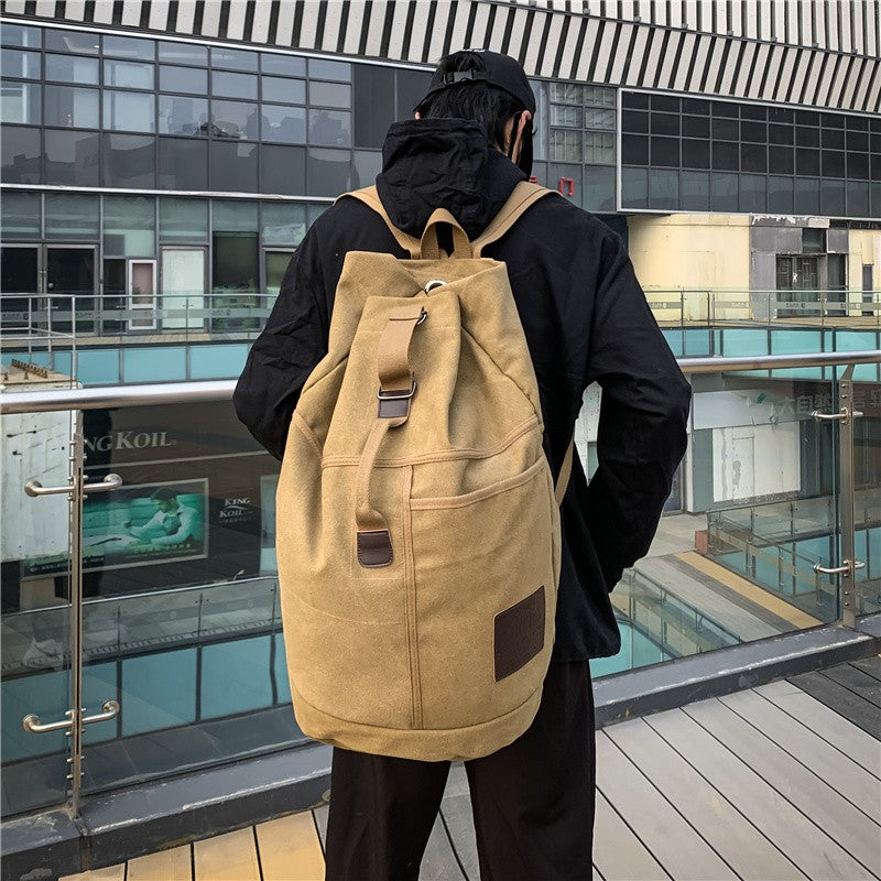 Mochilas de viagem masculinas esportivas de grande capacidade, bolsa de ombro de lona, mochila masculina para caminhada, mochila esportiva masculina, ao ar livre