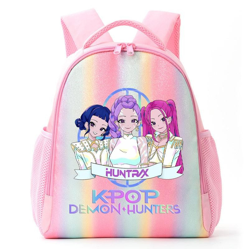 Mochila de Caçadores de Demônios KPop Estampa de Desenho Animado Anime Bolsas de Ombro para Estudantes Organizador de Papelaria Grande Capacidade Presentes de Volta às Aulas