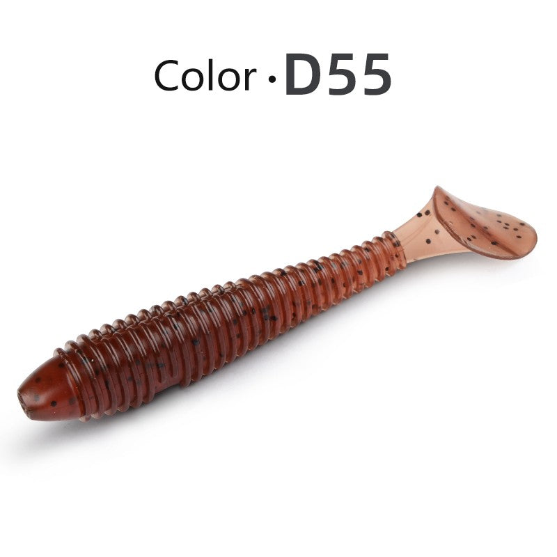Iscas de Pesca MEREDITH Swing Impact FAT 75mm 85mm 180mm Iscas com Cauda de Remo Wobbler Isca Macia de Pesca para Baixo Isca de Silicone