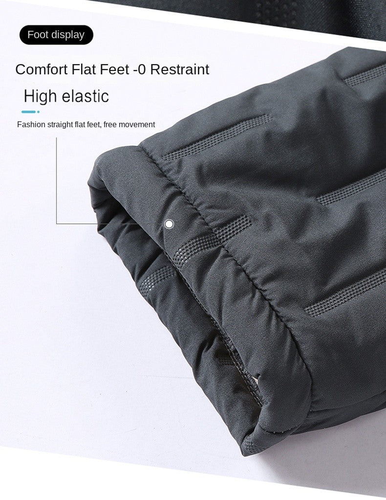 Calça Masculina de Algodão Acolchoada para o Inverno, Moda Masculina, Pelúcia Grossa, Lã, Calça Esportiva, 7XL, Casual, Impermeável, À Prova de Frio, Calça Masculina de Corrida para Baixo