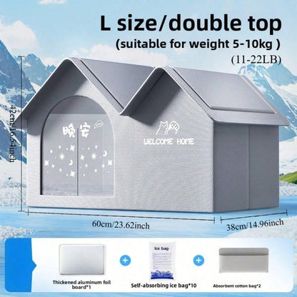 Casa com Ar Condicionado para Gatos, Verão, Ferramenta de Resfriamento para Gatos, Ninho, Casa de Gelo para Cães, Quatro Estações, Casa de Gelo para Gatos e Pets