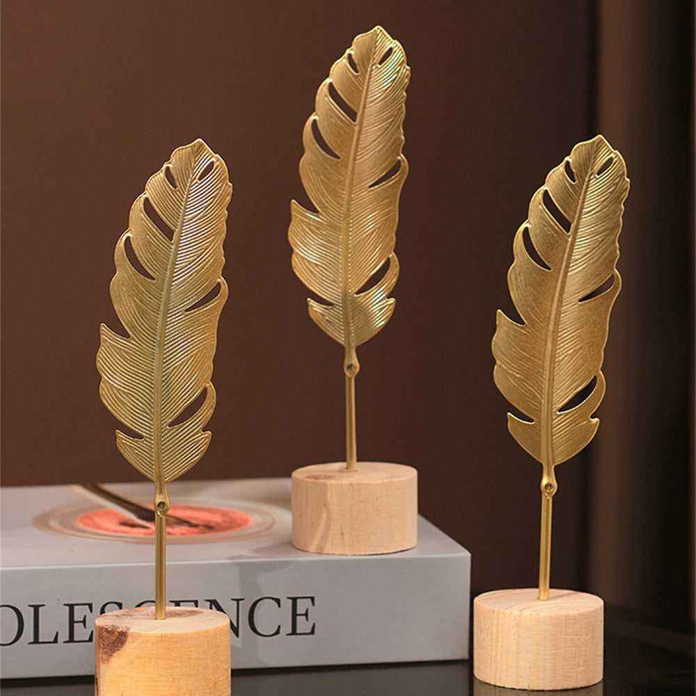 Nordic Gold Ginkgo Leaf Crafts Leaves Sculpture Luxury Living Room Decor Home Decoration Accessories Office Desktop Ornaments