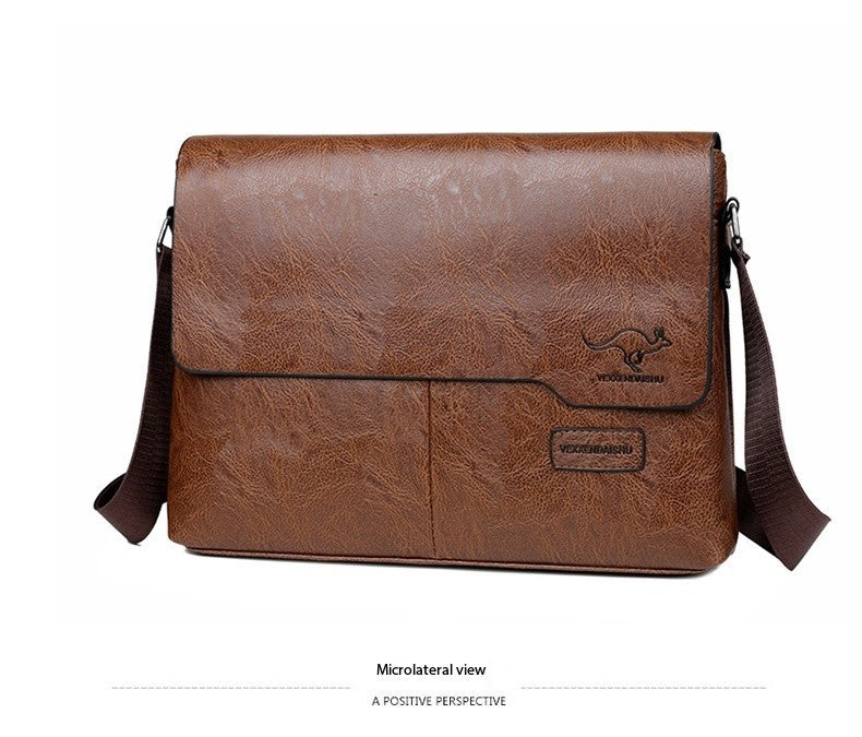 Business Shoulder Bag For IPAD PU Leather Business Handbag Men Messenger Bag Large Side Sling Bag Fashion Man Crossbody Bag