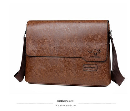 Business Shoulder Bag For IPAD PU Leather Business Handbag Men Messenger Bag Large Side Sling Bag Fashion Man Crossbody Bag
