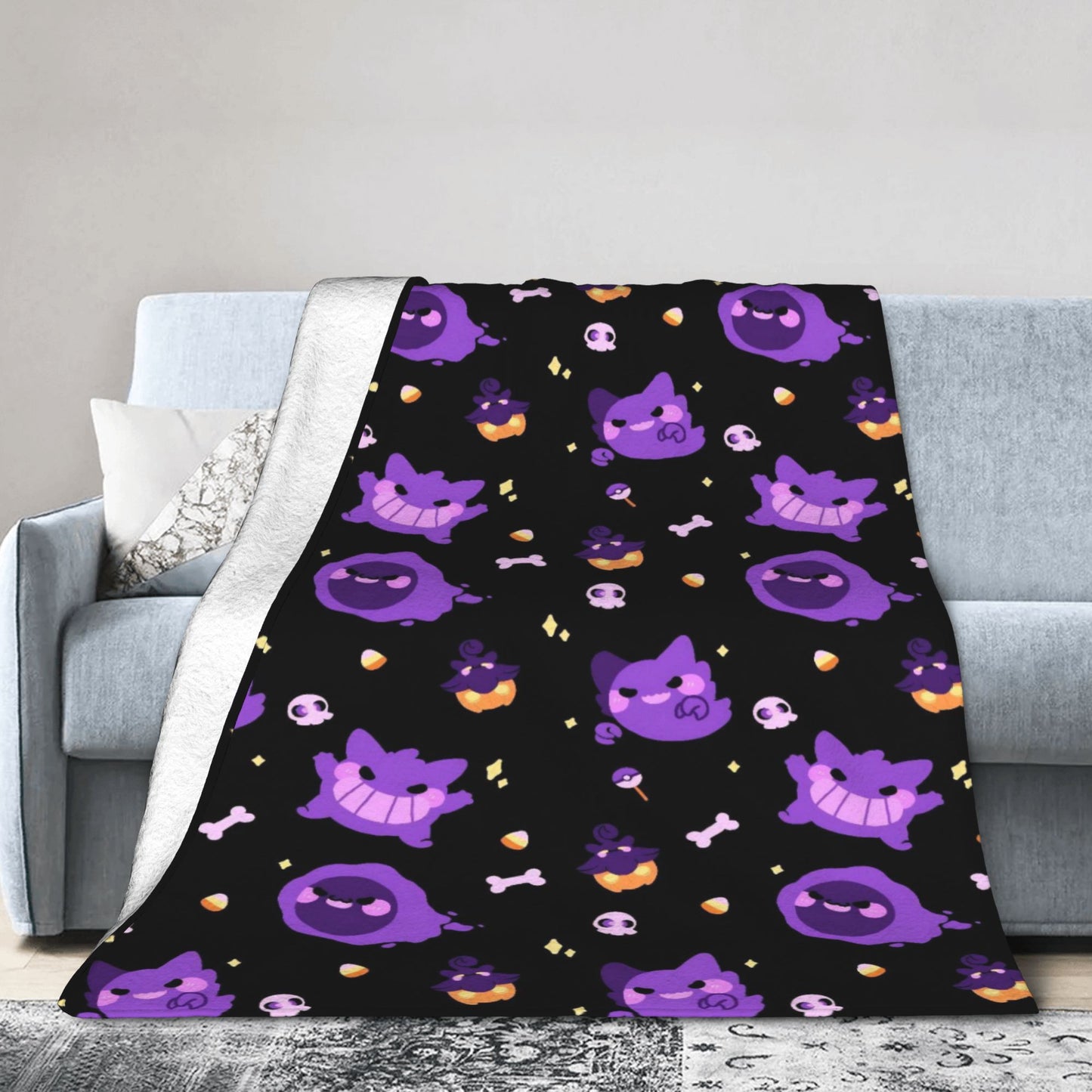 Cobertores Gengar Mantas De Pelúcia Novas Super Quentes Para Meninas Meninos Sofá Cadeira Flanela Colcha Protetor De Cama