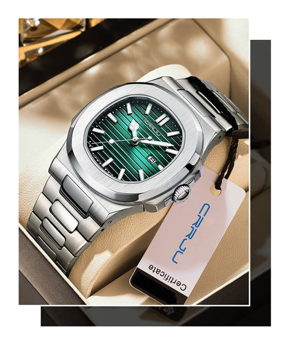 CRRJU  Men Watch 2024 Luxury Top Brand Quartz Watches Business Simple Ultra Thin Luminous Wristwatch Men's Clock Reloj Hombre
