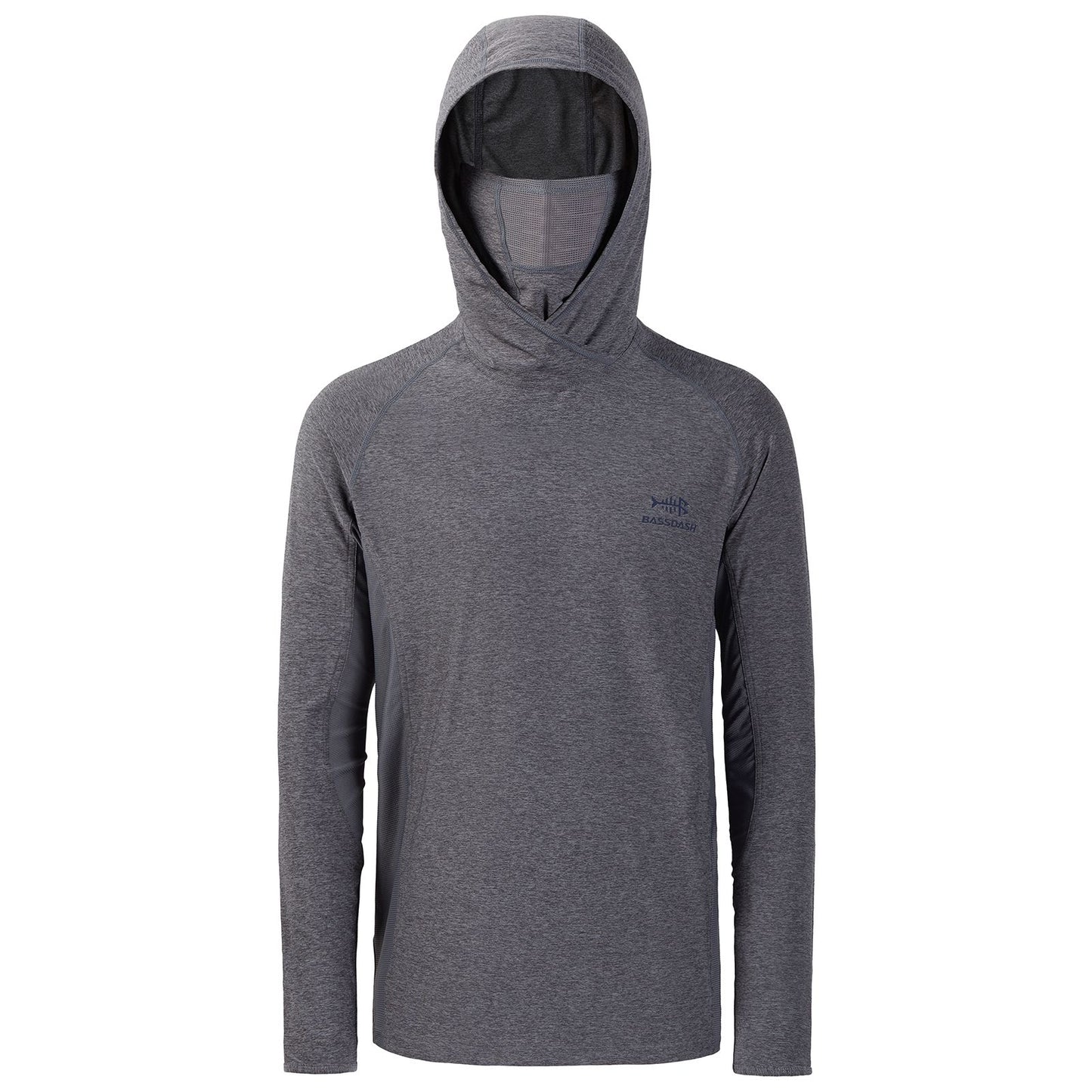 Camisa de Pesca Masculina Bassdash UPF 50+ de Manga Longa com Máscara e Capuz Protetor de Pescoço UV para Manter a Cabeça e o Rosto Aquecidos em Atividades ao Ar Livre, Caminhada e Corrida