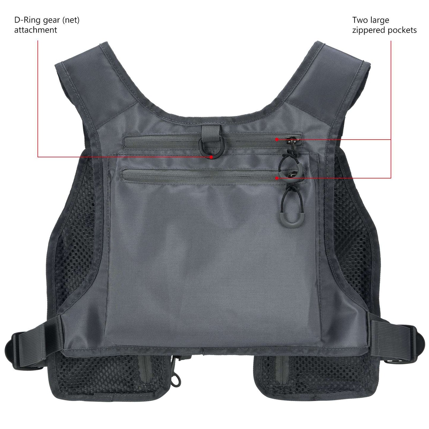 Colete de Pesca com Mosca Ultra Leve Bassdash FV08 para Homens e Mulheres, Colete de Peito Portátil Tamanho Único