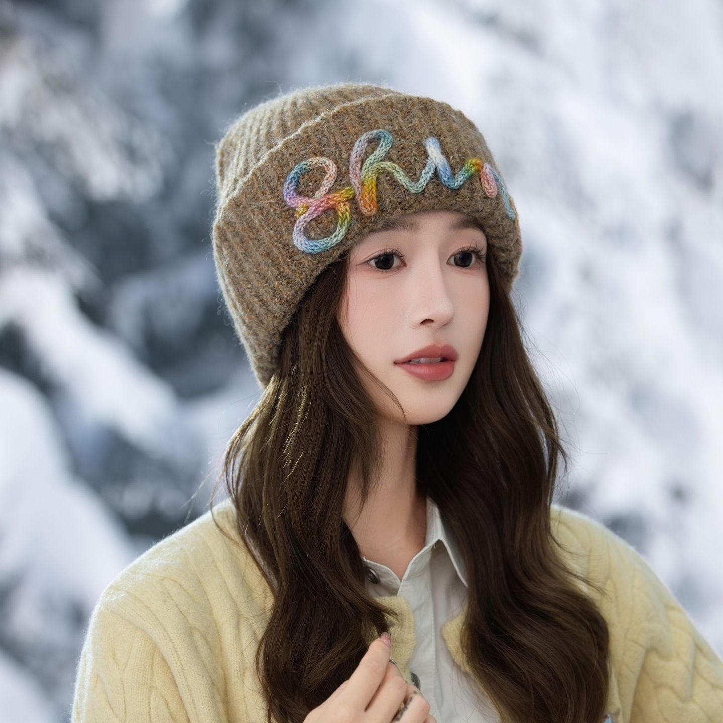 Vintage Embroidered Hats Letter Korean Version Knitted Hat for Autumn and Winter Warm Ear Protection Knitted Hats