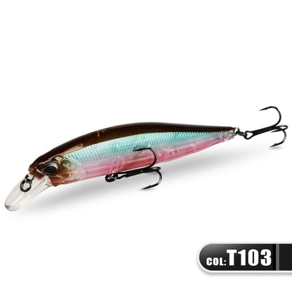 MEREDITH JERK MINNOW 100F 14g Flutuante Wobbler Isca de Pesca 24 Cores Isca Minnow Isca Dura Qualidade Profissional Profundidade0.8-1.0m