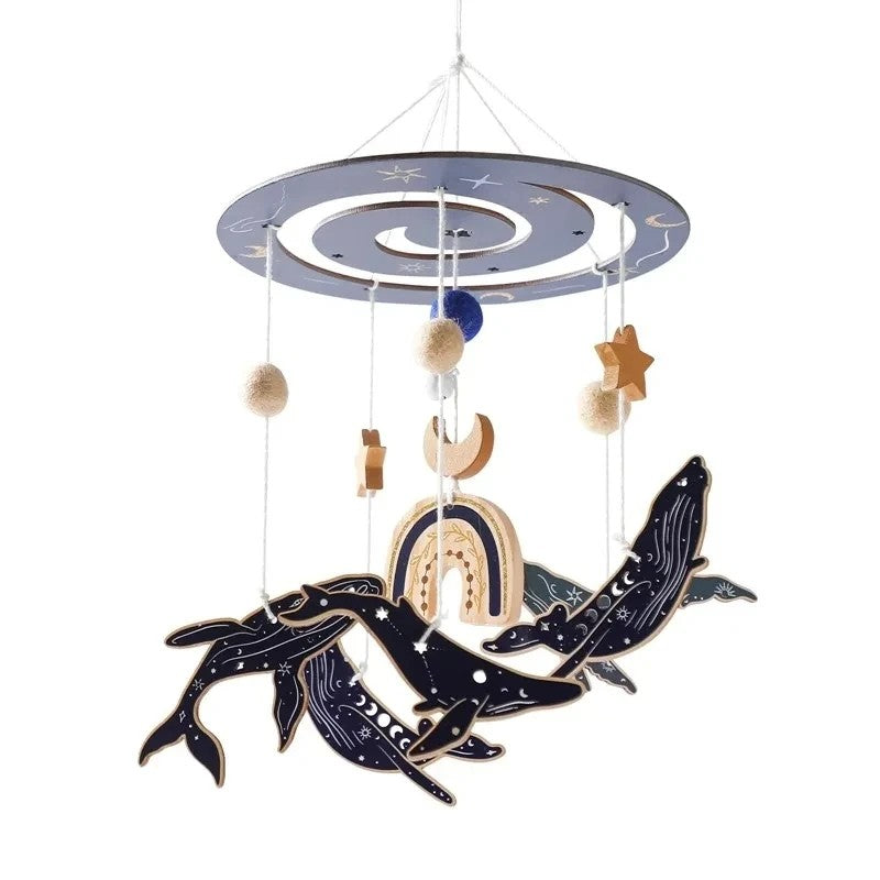 Brinquedo Chocalho para Bebê, Suporte de Berço, Móbile de Madeira, 0-12 Meses, Recém-nascido, Chocalho de Crochê, Suporte para Pendurar Brinquedos, Suporte para Berço de Bebê, Presente