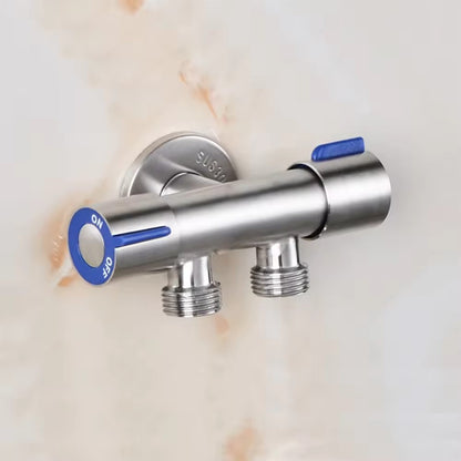 Válvula Angular de Aço Inoxidável Água Fria Simples 1 Entrada 2 Saídas para Banheiro, Vaso Sanitário, Máquina de Lavar, Torneira de Água com Saída Dupla