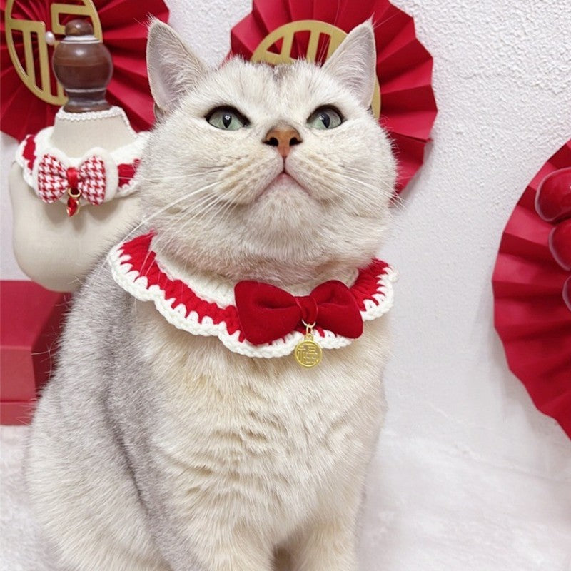 Roupa para cachorro Coleira para gato Roupa para gatos Cachecol de Natal para animais de estimação Coleira de Natal Fofo Doce Decoração para animais de estimação Gravata-borboleta Fantasia de gato Acessórios para gatos
