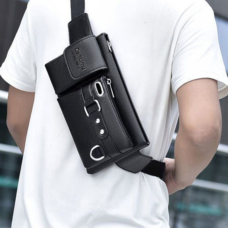 WEIXIER brand unisex single shoulder multifunctional sports running large capacity waist men's chest bag casual crossbody wallet