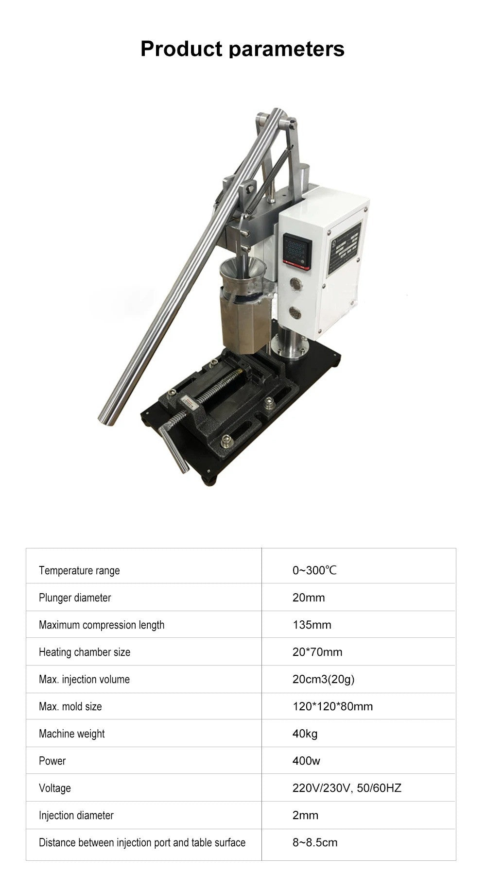 Vertical Small Manual Injection Molding Machine Desktop Plastic Molding Machine Injection Molding Machine for PVC PP PE ABS