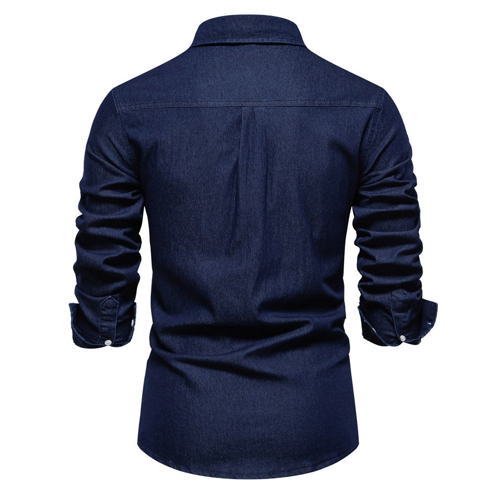 Spring Autumn New Men's Denim Shirts Fashion Casual Long Sleeve High Quality Cotton Shirt Jackets Vintage Slim Male Jean Shirts