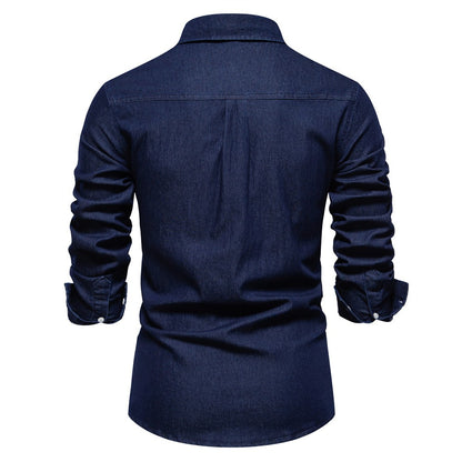 Spring Autumn New Men's Denim Shirts Fashion Casual Long Sleeve High Quality Cotton Shirt Jackets Vintage Slim Male Jean Shirts
