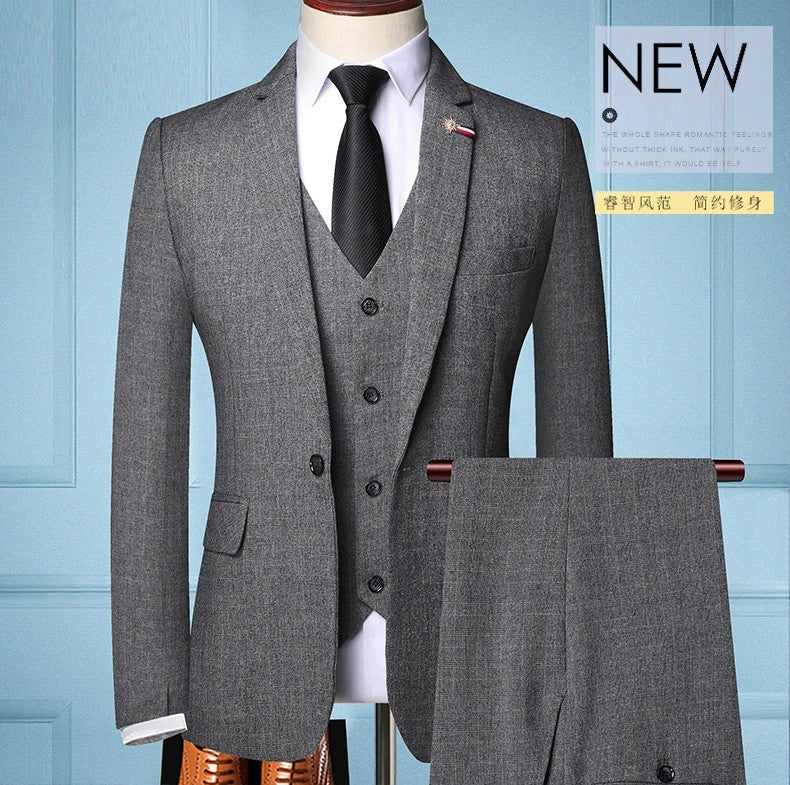 Traje De Hombre Elegante (Blazer+Vest+Pants) Men's Fashion Business Casual Slim Fit Wedding Business Suit Elegant Man Suit 6XL