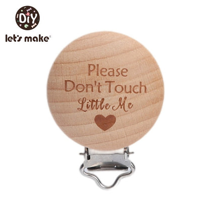 [Sale] Let's Make 5Pcs Baby Teething Beech Wooden Pacifier Chain Clip Baby Food Grade Shape Holder Dummy Clip for DIY Accesories