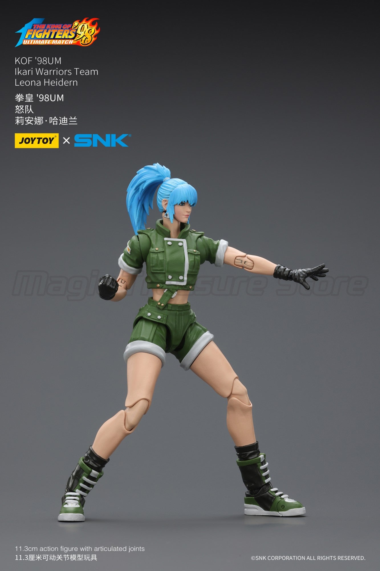 ?MT?JOYTOY Boneco de Ação 1/18 SNK KOF'98UM Ikari Warriors Team Ralf Jones Clark Still Leona Heidern Modelo de Brinquedo Presente