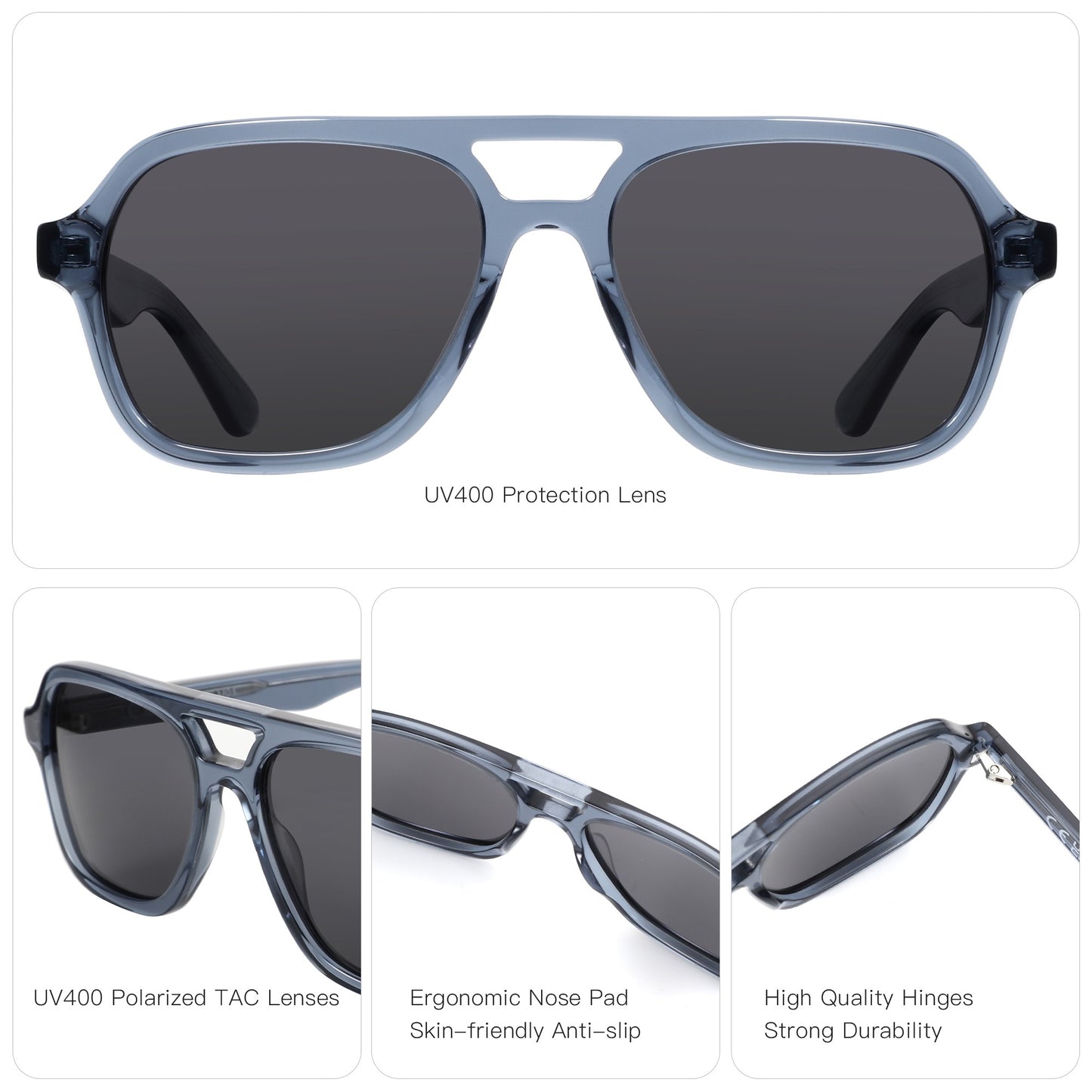 ZENOTTIC 2025 Trend Aviator Polarized Sunglasses Handmade Acetate UV400 Protection Pilot Sun Glasses for Women Men