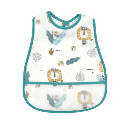 High Quality Cartoon Pattern EVA Waterproof Pocket Lunch Feeding Bibs Adjustable Baby Bibs Cute Child Baby Apron Kids Burp Cloth