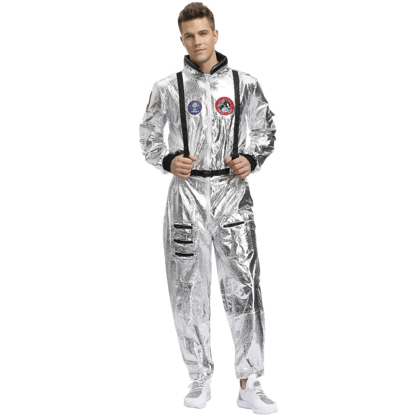 Astronaut Costume Spacesuit Silver Spaceman Men Women Space Suit Halloween Christmas Performance Spacesuit Costume Party Gift